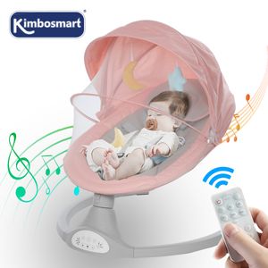 Kimbosmart Elektrická dětská kolébka Seesaw Baby Cradle 5 úrovní houpacího pohybu od narození do růžové barvy