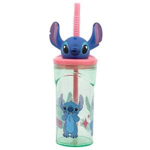 Disney Stitch 3D Deckel Kinder Trinkbecher Becher mit integriertem Halm 360 ml