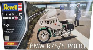 Revell 07940 BMW R75/5 POLICE, Motorradmodell, Polizei, Bausatz mit 151 Teile, 25,6 cm lang, Level 5, Maßstab 1:8 Revell 07940 BMW R75/5 POLICE, Motorradmodell, Polizei, Bausatz mit 151 Teile, 25,6 cm lang, Level 5, Maßstab 1:8