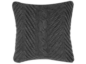 BELIANI Polštář šedý ozdobný bavlněný pletený polštář 45 x 45 cm boho retro doplněk