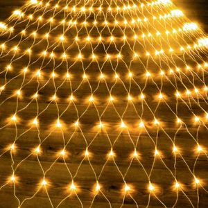 Jiubiaz LED Lichternetz Lichterkette Weihnachtsbeleuchtung Lichtervorhang Innen Außen Deko Weihnachtslicht 8 Modi IP44 Warmweiß 3x2M