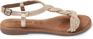 Lazamani Aida Damen Leder-Sandalen Gold Größe 39