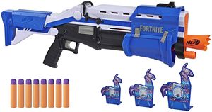 Nerf TS-R Blaster und Llama Ziele  Pump-Action Blaster, 3 Llama Ziele und 8 Nerf Mega Darts  Für Kinder, Jugendliche und Erwachsene