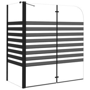 vidaXL Duschabtrennung 120x68x130 cm Hartglas Gestreift