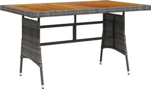 Gartentisch Grau 130x70x72 cm Poly Rattan & Massivholz Akazie