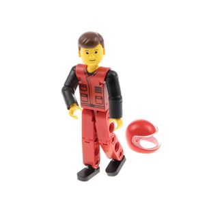 1x Lego Technic Figur Mann rot schwarz Fahrer Forscher Helm 8680 8660 tech028