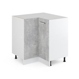 Vicco Eckschrank R-Line, 75.6 cm ohne Arbeitsplatte, Beton/Weiß