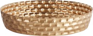 BELIANI Deko-Tablett Gold Eisen rund Glamour Look Wohnaccessoire Dekoartikel Tischdekoration Aufbewahrung Küchenaccessoires Deko