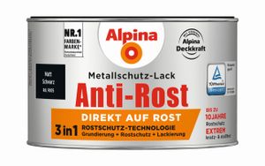 Alpina Metallschutz-Lack Anti-Rost 300 ml schwarz matt