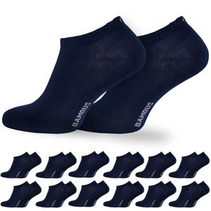 OCERA 12x Bambus Sneaker Socken Uni für Damen und Herren in verschiedenen Farben - Blau 39/42