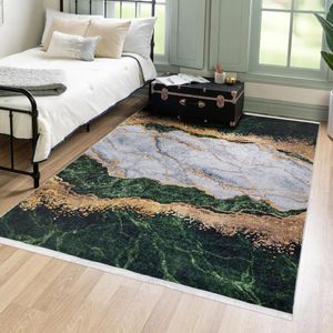 Mazovia Teppich Modern Abstrakt, Glamour, Marmor - Wohnzimmer, Schlafzimmer, Esszimmer, Büro - Kurzflor - Rechteckig - Maschinenwaschbar - 140x200 cm