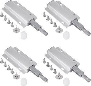 FNCF 4 Stück Drucktüröffner Magnetschnäpper,Drucktüröffner Push to Open Türöffner Magnet,Druckschnapper Magnet Türschließer  (Silber)