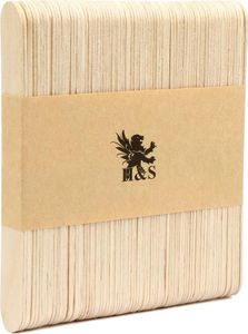 H&S Holzstäbchen zum Basteln - 80 Stück aus Birken Holz - Hochwertige Holzspatel - Perfekt als Eisstiele zum Waxing & zum Backen - Eisstiele aus Holz