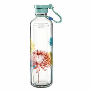 Leonardo Flasche In Giro Flower, Trinkflasche, Getränkeflasche, Wasserflasche, Glasflasche, Glas, Grün, 750 ml, 029117