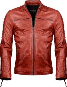 PAULGOS Herren Lederjacke Echtes Leder Jacke Echtleder Übergangsjacke Fashion in 5 Farben Gr. S-7XL Design 1