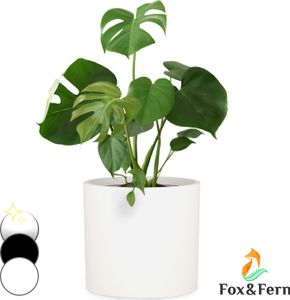 Fox & Fern Blumentopf, Übertopf Groß, UV- und Frostbeständige Blumentöpfe, Blumentopf für Innen und Außen, Übertöpfe für Zimmerpflanzen, Übertopf mit Stopfen, Faserstein Pflanzentopf, Einzeltopf