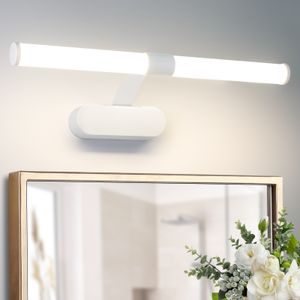 ZMH LED Spiegelleuchte Spiegellampe Weiß Wandlampe Wasserdicht IP44 Wandleuchte Neutralweiß 4000K Feuchtraumleuchte 6W 40CM für Badezimmer Keller Küche Badschrank