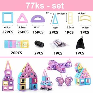 Magnetická stavebnica 77ks - Magnetic Building Blocks