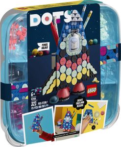 LEGO 41936 DOTS Raketen Stiftehalter Bastelset für Kinder, Kinderzimmer-Deko, Kreativset für Mädchen und Jungen