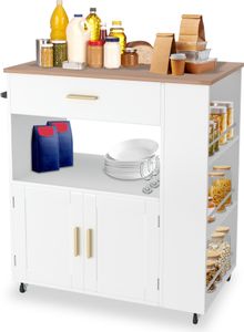 Sessamen-LP Kš¹cheninselwagen auf Rollen Kš¹chenwagen Bewegliche Kš¹chen Wagen mit Arbeitsplatte Lagerschrank Kš¹chenschrank 75x46x93 cm