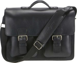 Ruitertassen Lehrertasche 42cm schwarz XXL Büchertasche Schultasche Aktentasche 3 Fächer 2 symetrische Vortaschen Tragegriff Schultergurt mit Polster 2358T-11