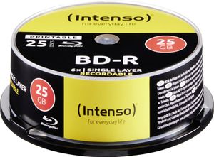 Intenso Blu-Ray Rohling BD-R Printable 25 GB 6x Speed 25er CakeBox
