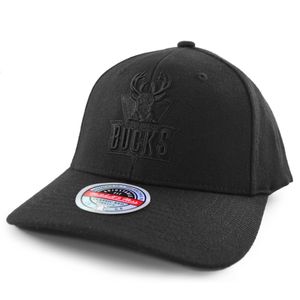 Mitchell & Ness NBA Black/Black Logo Snapback Cap Milwaukee Bucks