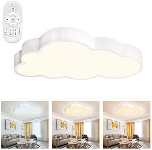 LARS360 Dimmbar 48W Deckenleuchte mit Fernbedienung Wolken LED Deckenlampe Ultradünne Kinderzimmer Modern Cartoon Lampe Schlafzimmer Küche Lampe