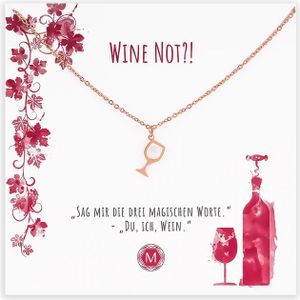 MURANDUM Kette mit Weinglas Anhänger Wine not?! - Roségold