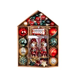 70 Stück Weihnachtskugeln, Weihnachtsbaumkugelset aus Kunststoff  Bär