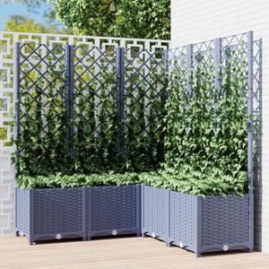 vidaXL Sadzarka z kratką ciemnoszara 120x120x136 cm PP