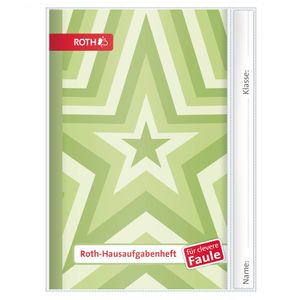 ROTH-Hausaufgabenhefte - Unicolor für clevere Faule, A5, 1Woche 2 Seiten, Green Star