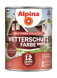 Alpina Wetterschutzfarbe schwedenrot 2,5 l