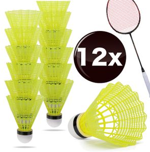 12x Federbälle gelb Badmintonbälle für Training & Wettkampf Badminton