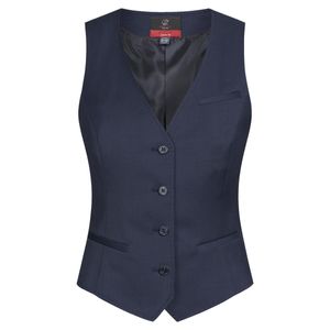 Greiff Corporate Wear Modern with 37.5® Damen Business-Weste V-Ausschnitt Regular Fit Schurwollmix Stretch ® Dunkelblau 34