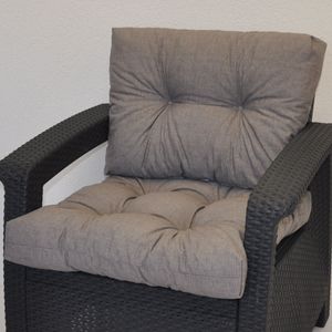Kissen / Polster für PE - Rattanmöbel , Set Sitz + Rücken , Colore grigio (dunkel grau)