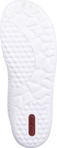 Rieker Damen Schnürschuh Slip-On Sneaker aus Leder mit Lochmuster 52824, Größe:38 EU, Farbe:Weiß