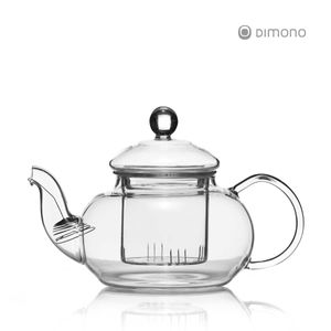 Mundgeblasene Teekanne mit Teefilter & Teesieb Kanne mit Filtereinsatz aus Glas von Dimono