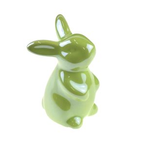 Zelený keramický zajačik 9 cm
