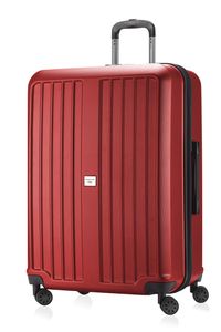 HAUPTSTADTKOFFER - X-Berg - Velký pevný kufr na kolečkách, 4 dvojitá kolečka, kombinovaný zámek TSA, rozšíření objemu, 75 cm, 126 litrů,Červený