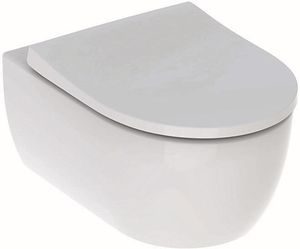 GEBERIT iCon Wand-WC Tiefspüler, geschl. Rimfree, m. WC-Absenksitz, weiß