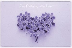 Muttertag - Glückwunschkarte - Blumen - Herz - "Zum Muttertag alles Liebe!"