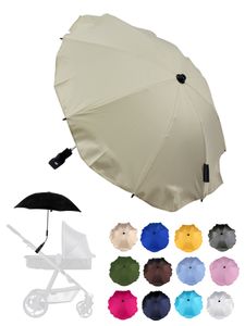 BAMBINIWELT Sonnenschirm für Kinderwagen Ø68cm UV-Schutz50+ Schirm Sonnensegel Sonnenschutz, beige