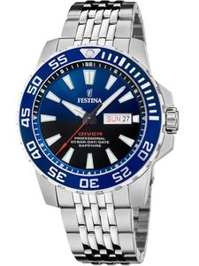 Festina Taucheruhr Herren Diver F20661/1 Edelstahl, Blau