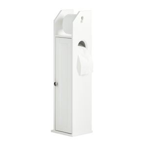 SoBuy® Volně stojící bílý držák na toaletní papír, FRG135-W