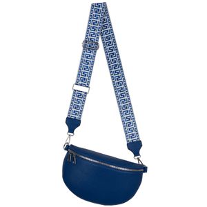 Bauchtasche Umhängetasche Crossbody-Bag Hüfttasche Kunstleder Italy-Design BLUE