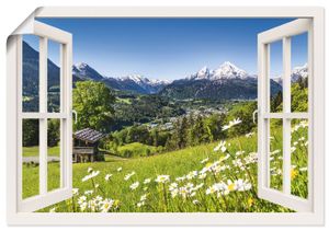 JFL Photography: Fensterblick - Malerische Landschaft in den Bayerischen Alpen, Deutschland, Produkt:Poster, Größe (HxB):70x100 cm / Poster