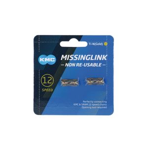 KMC Missinglink 12NR Ti-N Gold, für Ketten 5,65 mm, 12-fach, gold (2er Pack)