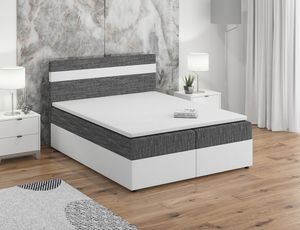 Boxspringová posteľ s úložným priestorom SISI COMFORT - 180x200, šedá / biela
