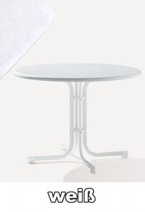 SIEGER Gartentisch klappbar rund Ø 100 cm weiß Stahl